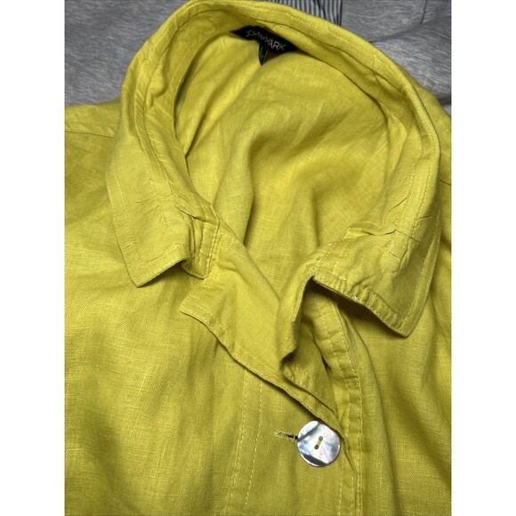 John Mark Women’s L Chartreuse 100% Linen Tunic - Picture 10 of 11